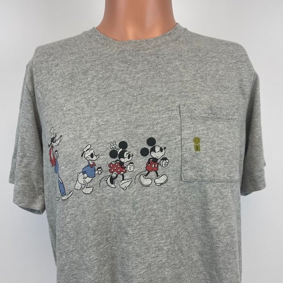 Uniqlo Other - Uniqlo Disney Yu Nagaba Mickey Mouse Goofy Donald Duck Pocket T Shirt Grey M